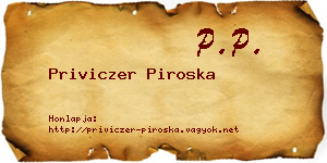 Priviczer Piroska névjegykártya