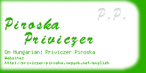 piroska priviczer business card